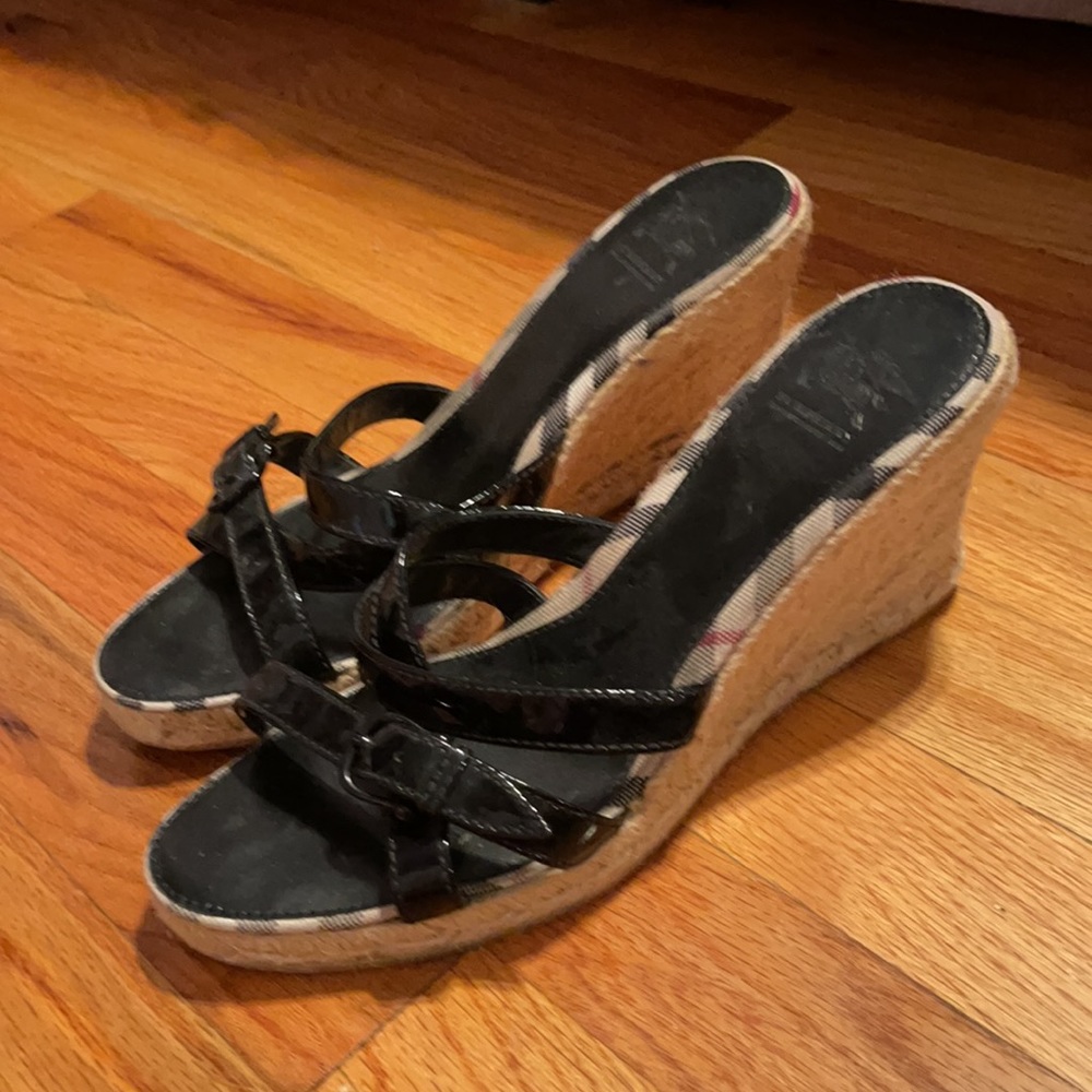 Burberry strappy slip-on wedge sandal